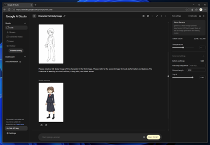 キャラクターの上半身画像から全身画像を作成する - Gemini 2.5 Flash Image Preview (Nano Banana) を利用:画像4