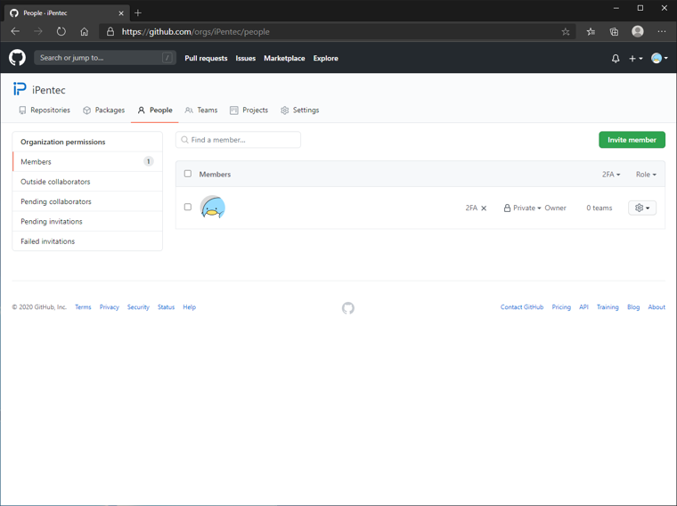 GitHubの組織アカウントにユーザーを追加する:画像4
