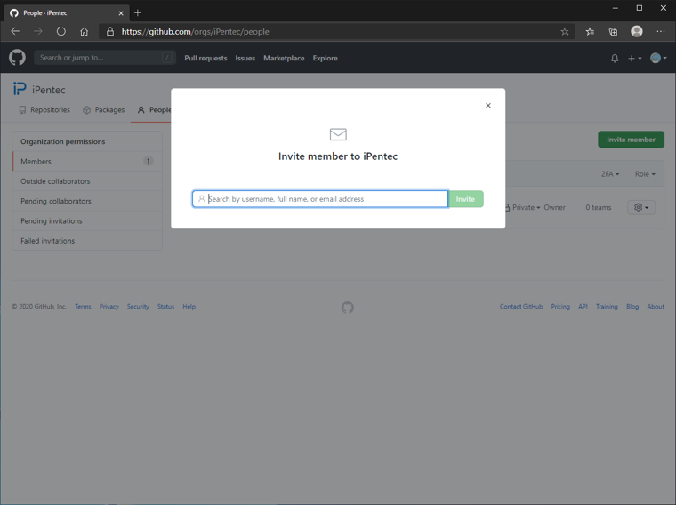 GitHubの組織アカウントにユーザーを追加する:画像5
