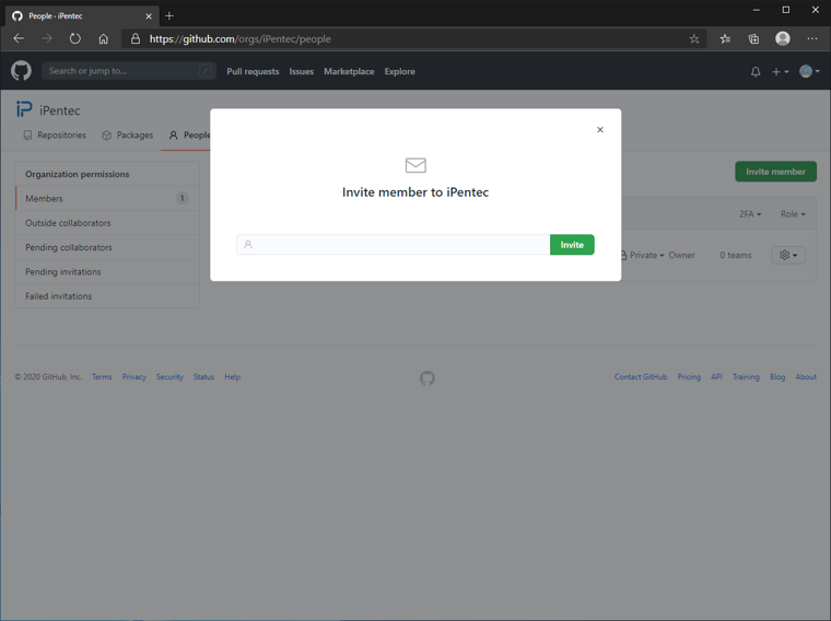 GitHubの組織アカウントにユーザーを追加する:画像7