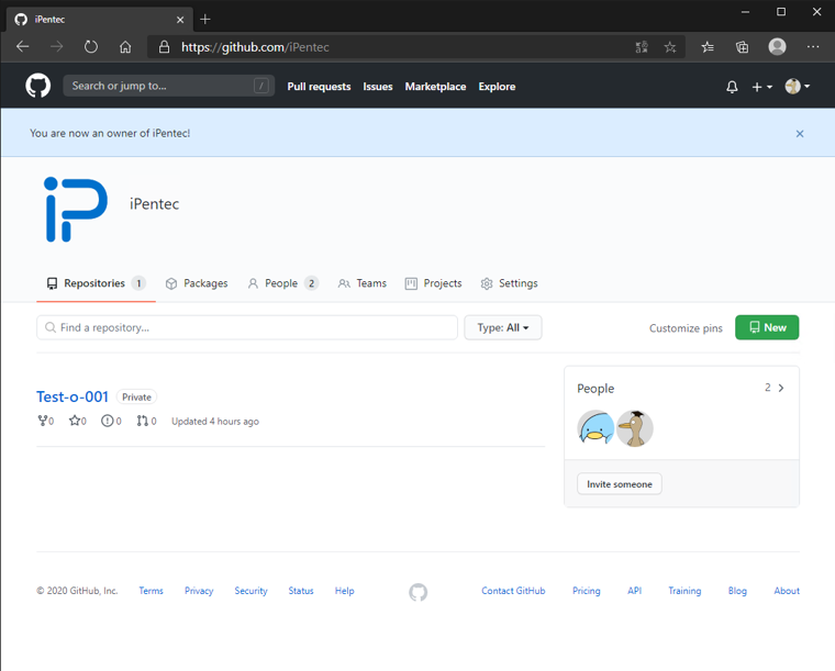 GitHubの組織アカウントにユーザーを追加する:画像13