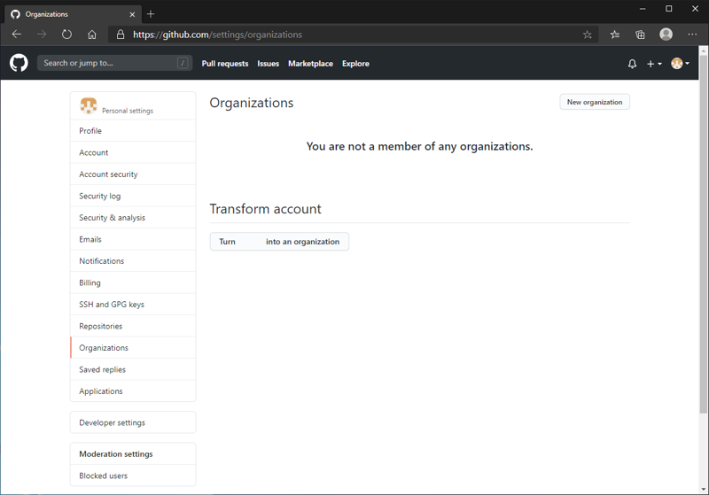 GitHubの組織アカウントを作成する:画像4