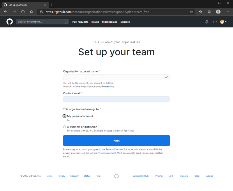 GitHubの組織アカウントを作成する:画像7