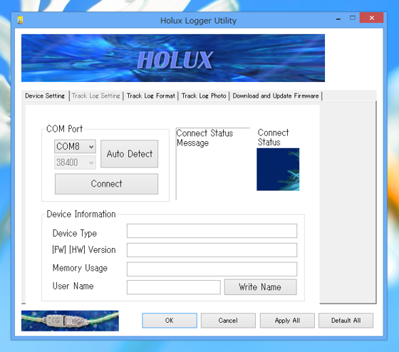 HoluxLoggerUtility を用いて M-241からNMEA形式のデータを取得する:画像2