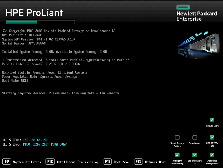 HPE ProLiant ML30 Gen10 の System Utilities メニューを日本語表示にする:画像1