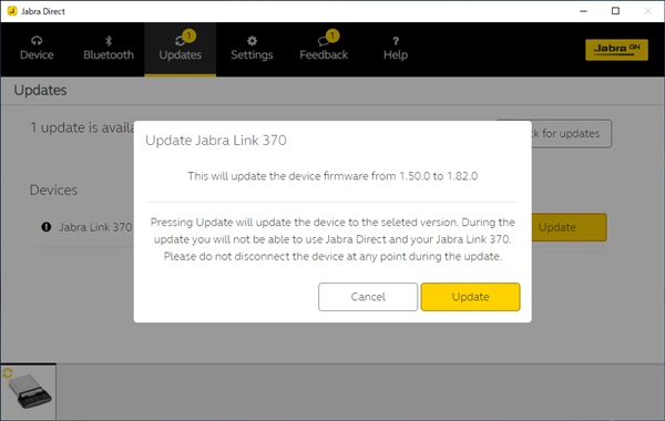 Jabraデバイスのファームウェアをアップデートする:画像13