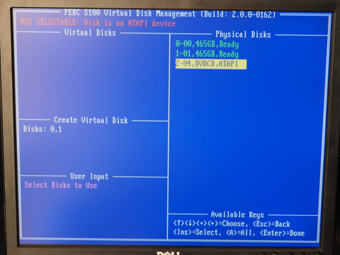 DELL PowerEdge T110 II のRAIDボリューム (バーチャルディスク) を作成する:画像6