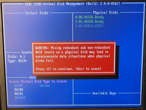 DELL PowerEdge T110 II のRAIDボリューム (バーチャルディスク) を作成する:画像9