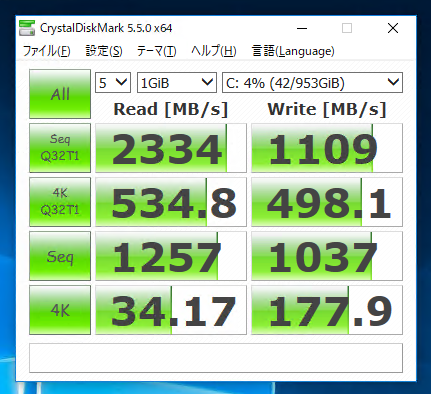 Transcend PCIe Gen3 x4 MTE850 M.2 SSD TS1TMTE850 (1TB) のパフォーマンス - 読み書きの速度と性能:画像14