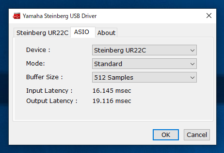 Steinberg UR-Cシリーズのサンプリングレートの設定をWindowsのラインプロパティダイアログで変更できない:画像4