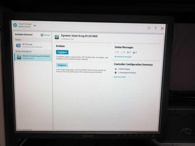 HP ProLiant ML310e Gen8 v2 でディスクアレイを作成する:画像3