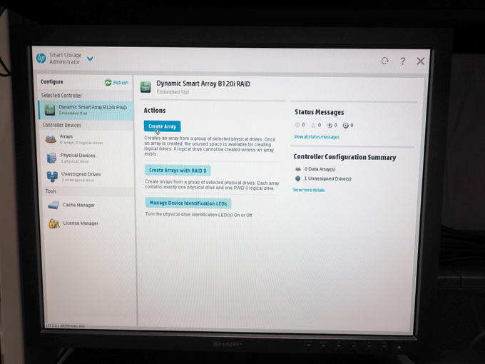 HP ProLiant ML310e Gen8 v2 でディスクアレイを作成する:画像4