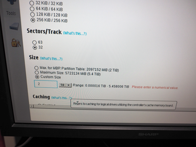 HP ProLiant ML310e Gen8 v2 でディスクアレイを作成する:画像8