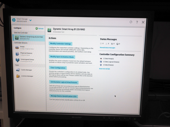 HP ProLiant ML310e Gen8 v2 でディスクアレイを作成する:画像10