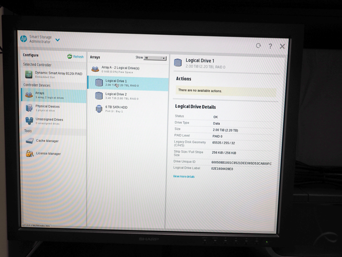 HP ProLiant ML310e Gen8 v2 でディスクアレイを作成する:画像14