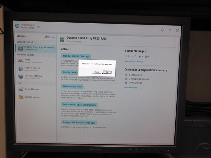 HP ProLiant ML310e Gen8 v2 でディスクアレイを作成する:画像15