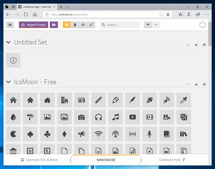 IcoMoon によるアイコンフォントの作成:画像4