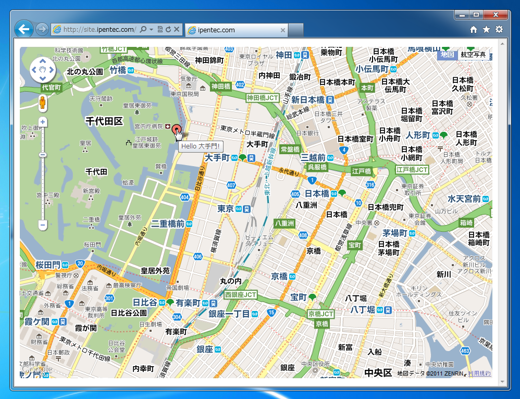 Google Map JavaScript API v3 を使ってマップ上にピンを立てる (マーカーを表示する）:画像2