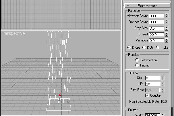 パーティクルシステムを使ってみよう - パラメータをいろいろ変えてみよう [iPentec 3DSMAX Tech]:画像3