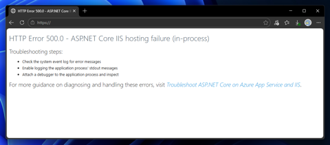 IISでASP.NET Core アプリにアクセスすると 
