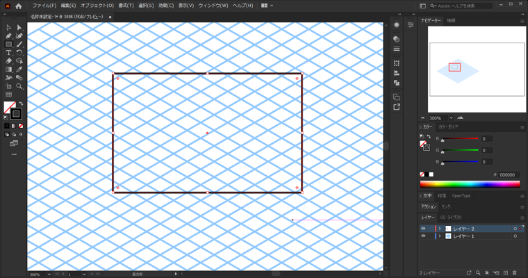 Illustratorで等角図 (等角投影図 アイソメトリック プロジェクション) で面を作図する方法:画像2