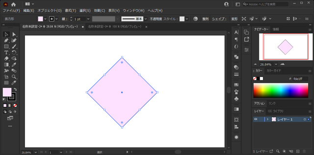 シアーツールを利用した変形操作で等角図 (等図角投影 アイソメトリック プロジェクション) の面を描画する:画像19