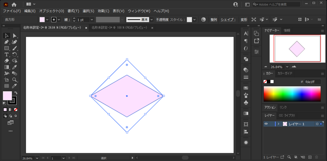 シアーツールを利用した変形操作で等角図 (等図角投影 アイソメトリック プロジェクション) の面を描画する:画像23