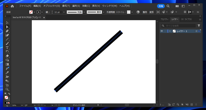 Illustratorの線をアウトライン化する:画像6