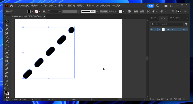 Illustratorの線をアウトライン化する:画像11