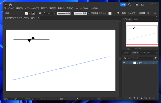 Illustratorで線に一定の間隔で三角形の図形を沿わせる方法 - ロープウェイの地図記号、寒冷前線記号の作図:画像28