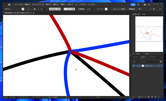 Illustratorで複数のパスを同時にパス編集モードにしたい:画像3