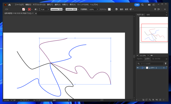 Illustratorで複数のパスを同時にパス編集モードにしたい:画像4