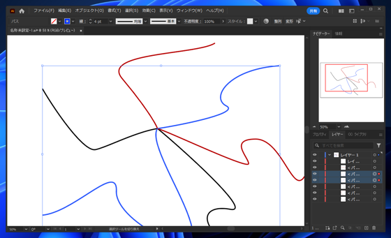 Illustratorで複数のパスを同時にパス編集モードにしたい:画像17