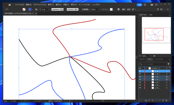 Illustratorで複数のパスを同時にパス編集モードにしたい:画像19