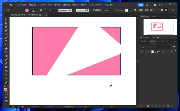 Illustratorで描画した図形の線の一部を削除する方法:画像38