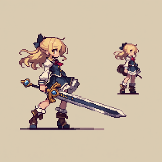 画像生成でキャラクターの2Dスプライトのモーション画像を作成する:画像3