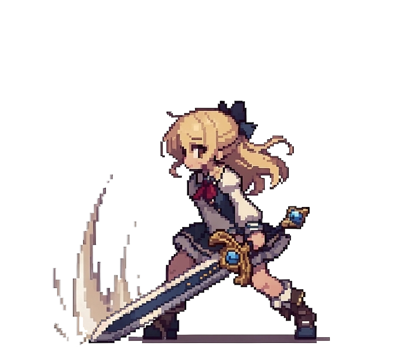 画像生成でキャラクターの2Dスプライトのモーション画像を作成する:画像9