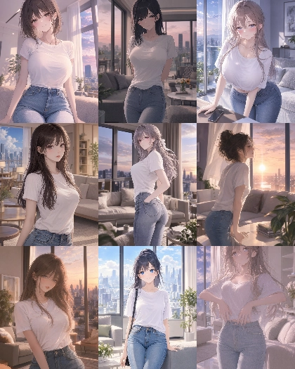 MOSS Imageのスコアタグ (score_9, score_8, score_7 ...) 、クオリティタグ(masterpiece, best quality, ...)の画像生成傾向を調査する:画像66