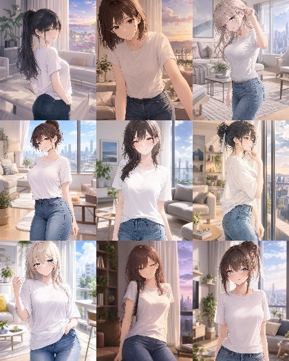 MOSS Imageのスコアタグ (score_9, score_8, score_7 ...) 、クオリティタグ(masterpiece, best quality, ...)の画像生成傾向を調査する:画像2