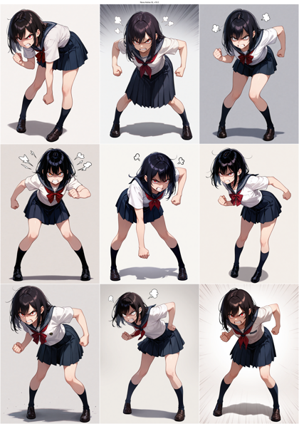 Nova Anime XL v19.0 - ぷんすかポーズを表現するプロンプト、画像生成結果:画像9