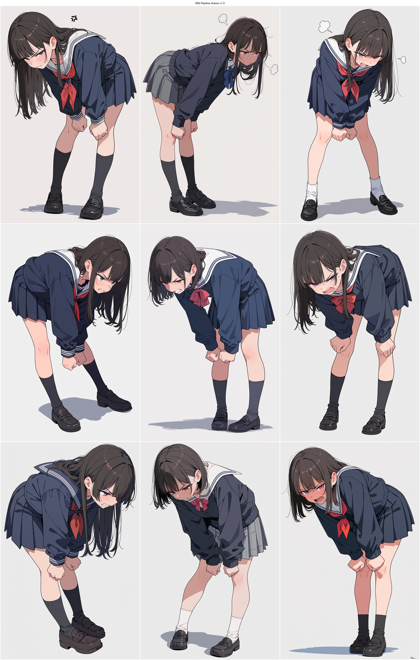RIN Flanime Anima v1.0 - ぷんすかポーズを表現するプロンプト、画像生成結果:画像5