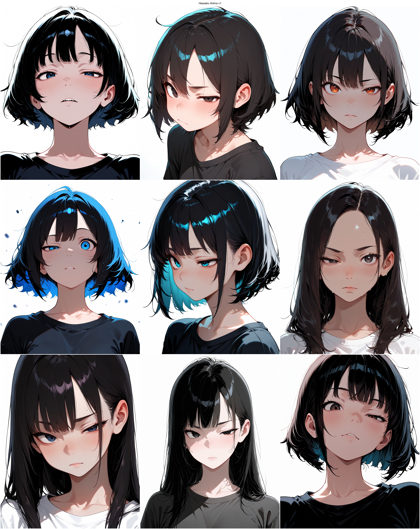 Hassaku Anima v1 - 左右の目の表情が異なる顔を表現するプロンプト、画像生成結果:画像10