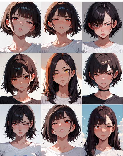 Nova Anime AM v2.5 - 左右の目の表情が異なる顔を表現するプロンプト、画像生成結果:画像12
