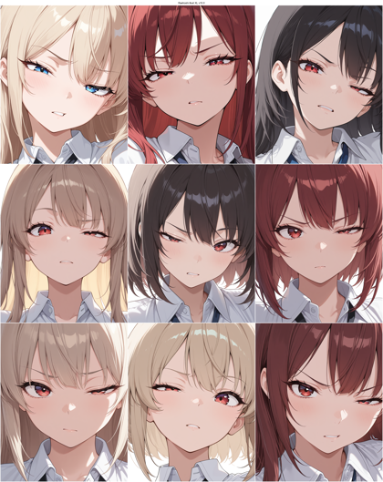 Raehoshi illust XL v10.0 - 左右の目の表情が異なる顔を表現するプロンプト、画像生成結果:画像4