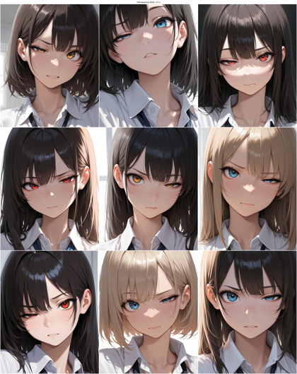 WAI-illustrious-SDXL v17.0 - 左右の目の表情が異なる顔を表現するプロンプト、画像生成結果:画像1