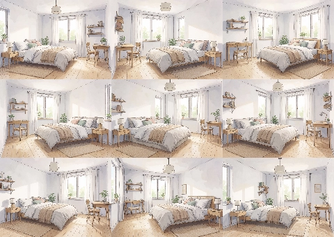 Krea2 Turbo - ベッド、寝室を表現するプロンプト、画像生成結果:画像1