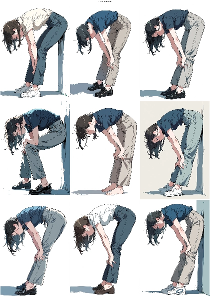 Confound Atelier JetMix - 身を屈めるポーズのプロンプト、画像生成結果:画像7