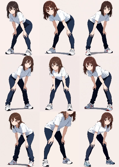 Krea2-Anime v2.0 - 身を屈めるポーズのプロンプト、画像生成結果:画像10