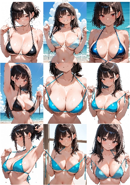 AnimaIka v4.9 - 水着の紐をほどく・水着を脱ぎかけているシーンのプロンプト、画像生成結果:画像4