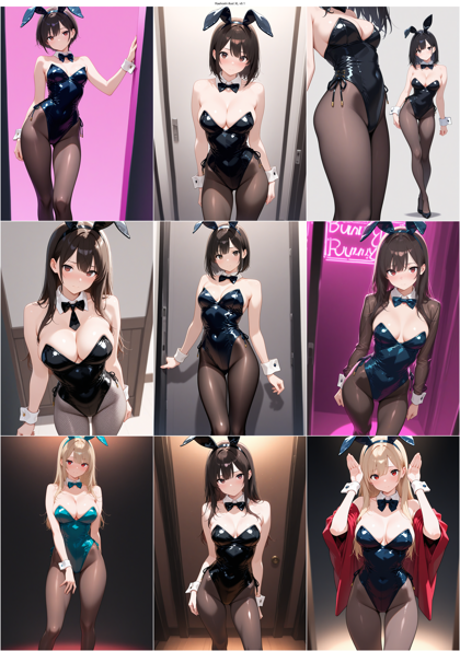 Raehoshi illust XL v9.1 - バニーガール衣装を表現するプロンプト、画像生成結果:画像4